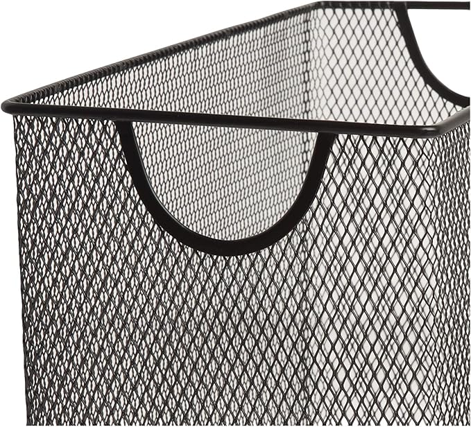 U Brands Mesh Steel Desktop Hanging File Holder, Letter Size, 12.4" x 9.53" x 5.5", Black - 457U00-06