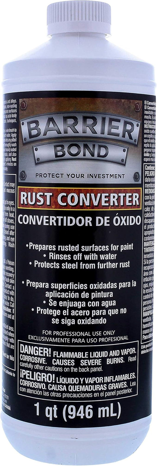 Custom Shop Barrier Bond - Rust Converter & Metal Primer 1-Quart - Rust Inhibitor, Metal Treatment & Protection for Auto, Industrial, Home
