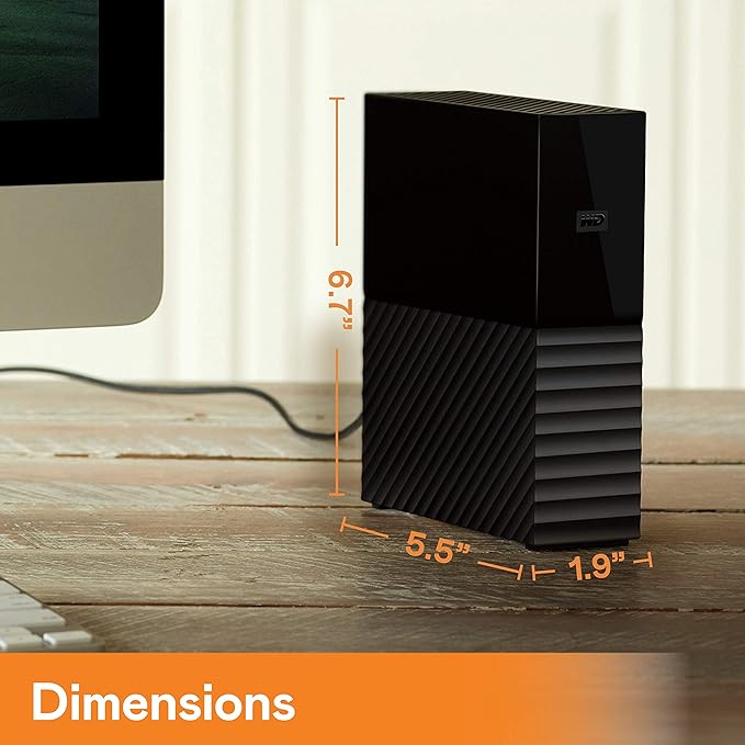 WD 18TB My Book Desktop External Hard Drive, USB 3.0, External HDD with Password Protection and Auto Backup Software - WDBBGB0180HBK-NESN