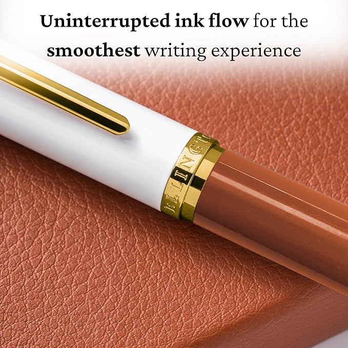 Luxury Fountain Pen Set- Fountain Pens for Writing - Smooth Extra Fine Nib - Includes Refillable Ink Converter, 3 Ink Cartridges [Black & Blue], Gift Box - Elegant Calligraphy
