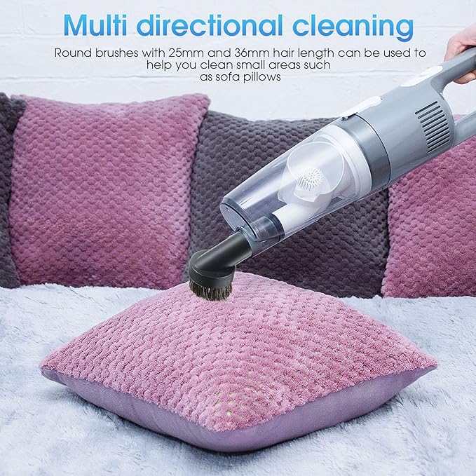 6 Pcs Vacuum Attachments Accessories VAC Attachments 1.25'' 25mm and 36mm Shop Round Dust Brush Vacuum Hose 5.9 Inch Floor Attachment Brush Replacement with 1-1/4 to 1-3/8 Inch Adapter(Classic Style)