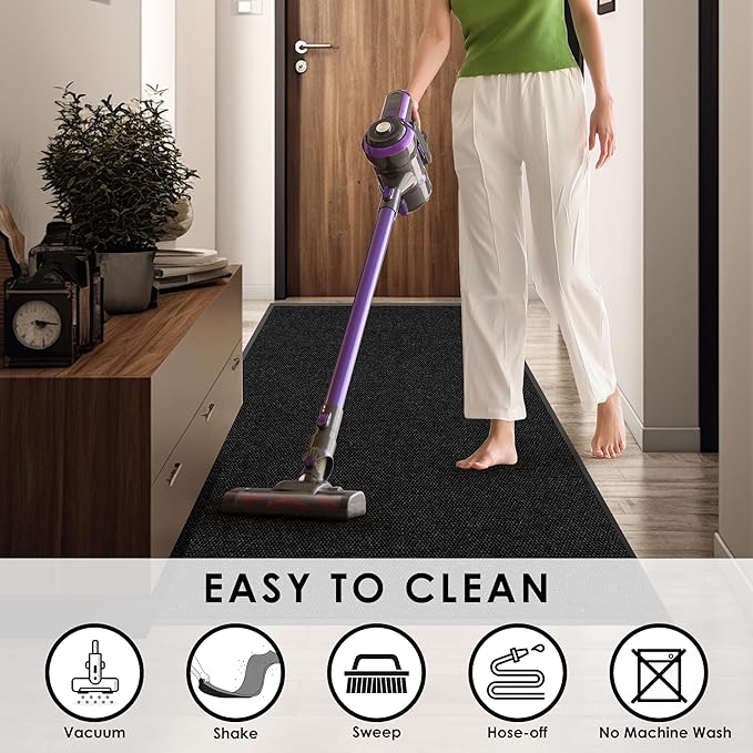 3′ x 21′ Front Door Mat Indoor Outdoor Entrance, Commercial Floor Mat Heavy Duty Dirt Trapper Entryway Doormat, Custom Size Non Slip Rubber Backing Welcome mat, Door Mat for High Traffic Area