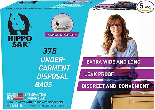 Hippo Sak Incontinence Undergarment Disposal Bags (375 Count)