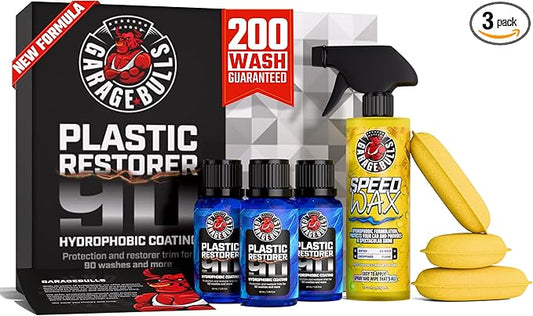 garage bulls Car Plastic Restorer & Hydrophobic Trim Ceramic Coating Kit Car Accessories Long Lasting Coating (3 Pack)