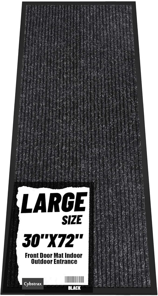 Front Door Mat Indoor Outdoor Entrance, 30" x 72" Dirt Resistant and Absorbent Door Mat, TPR Backing Non-Slip Doormats, Easy to Clean, Low Profile Welcome Floor Mat for Outside Entry