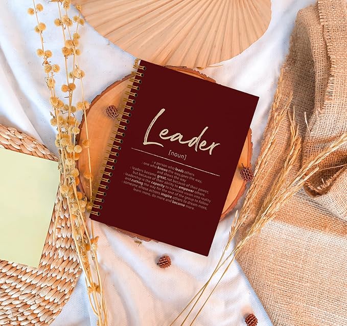 OXW Red Meeting Notebooks for Work, Leadership Gifts Office Work Notebook Journal for Writing Note Taking, Thank You Gifts for Women Men Boss Leader Mentor Manager Principal, 5.5"x8.3"