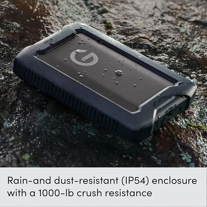 SanDisk Professional 4TB G-Drive ArmorATD - Rugged, Durable Portable External Hard Drive HDD, USB-C, USB 3.2 Gen 1 - SDPH81G-004T-GBA1D