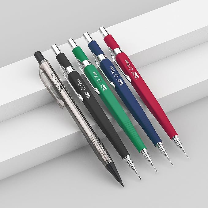 Mr. Pen Mechanical Pencil Set with Lead and Eraser Refills, 5 Sizes - 0.3, 0.5, 0.7, 0.9 and 2 Millimeters, Drafting, Sketching, Illustrations, Architecture, Back to School Supplies