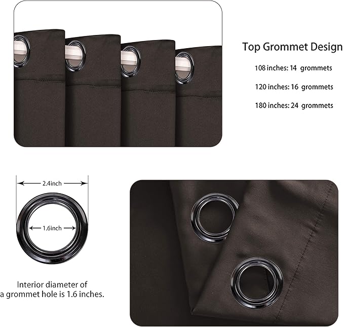 BONZER Extra Wide Room Divider Curtain Screen Partitions Total Privacy Wall Noise Reducing Blackout Curtains for Living Room, 96L x 120W Inch (8L x 10W ft), 1 Panel, Chocolate