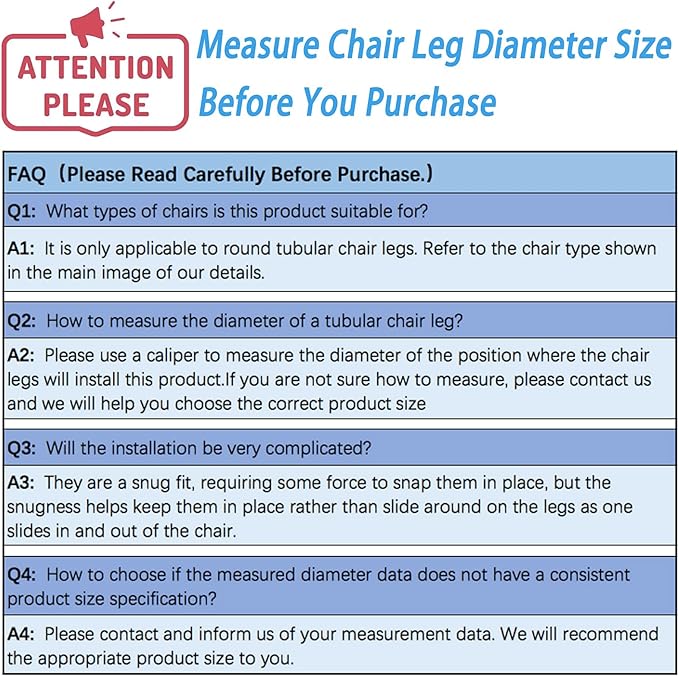 Rectangle U Shaped Chair Leg Tips Cap with Felt Pads,Furniture Feet Protectors Slide Smoothly Glides,Protect Hardwood Floor No Scratches No Noise,Fit 25mm(1 inch) Diameter Tubular Legs (Black 8PCS)
