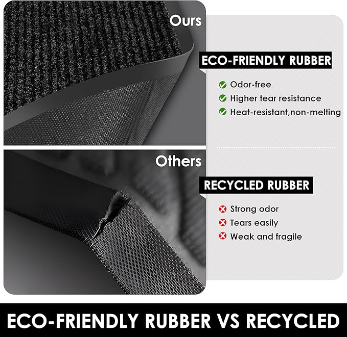2′ x 16′ Front Door Mat Indoor Outdoor Entrance, Commercial Floor Mat Heavy Duty Dirt Trapper Entryway Doormat, Custom Size Non Slip Rubber Backing Welcome mat, Door Mat for High Traffic Area