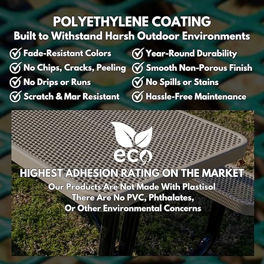 COATEDOUTDOORFURNITURE RDT-GRN Heavy Duty 32 Gallon Round Trash Receptacle, Liner Included, Green with Dome Lid, Made in America