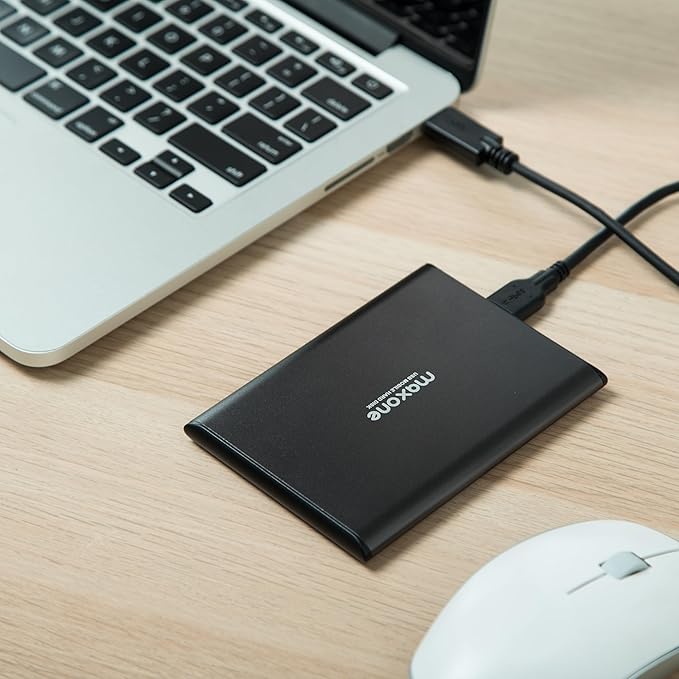 Maxone 500GB Ultra Slim Portable External Hard Drive HDD USB 3.0 Compatible with PC, Laptop, Charcoal Grey