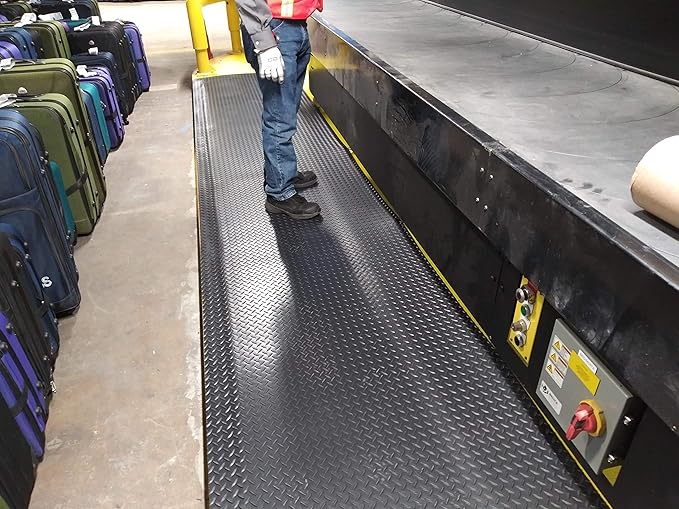 Rhino Mats, American Classic Diamond Anti-Fatigue Mats, Industrial Ergonomic Comfort Standing Mat for Work, Home, Garage, Office, Kitchen or Anywhere (Black 9/16" Thick, 2 FT. x 7 FT.)