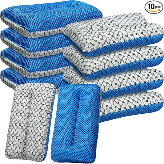 Two Sided Bug and Tar Sponge Microfiber Bug Scrubber Car Sponge for Washing Soft Mesh, Scratch Free for Car, Truck, SUV, RV, Boat, and Motorcycle(10 Pcs)