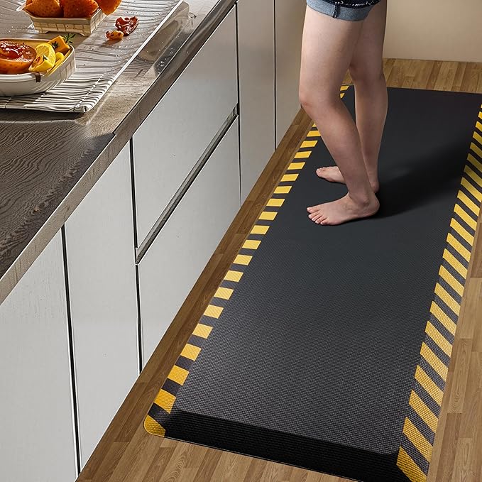 FEATOL Kitchen Mat for Floor, 9/10 Extra Thick Cushioned Anti Fatigue Floor Mat, Memory Foam Padded for Standing at Home, Kitchen, Garage, 20" x 48"-Support for Leg & Back Pain