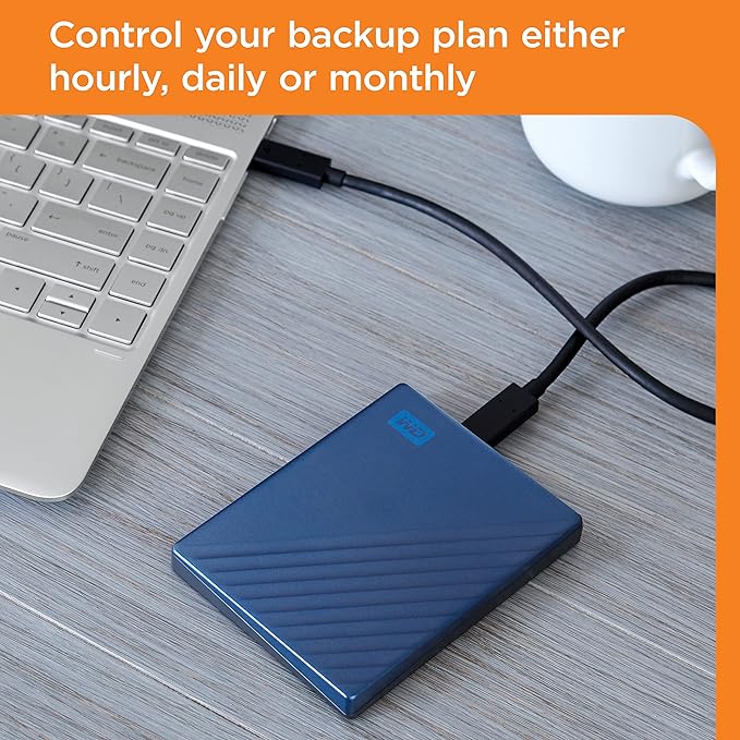 WD 6TB My Passport Ultra Blue, Portable External Hard Drive, Backup Software with Defense Against ransomware, and Password Protection, USB-C and USB 3.1 - WDBEJA0060BBL-WESN