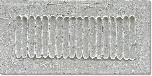NANKAI Art 24x48 Inchs White Minimalist Art Oil Painting Hand Painted Thick Texture Abstract Painting Home Wall Decorative Art