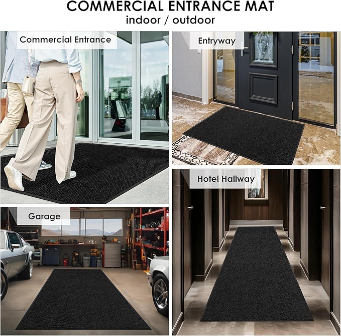 3′ x 59′ Front Door Mat Indoor Outdoor Entrance, Commercial Floor Mat Heavy Duty Dirt Trapper Entryway Doormat, Custom Size Non Slip Rubber Backing Welcome mat, Door Mat for High Traffic Area