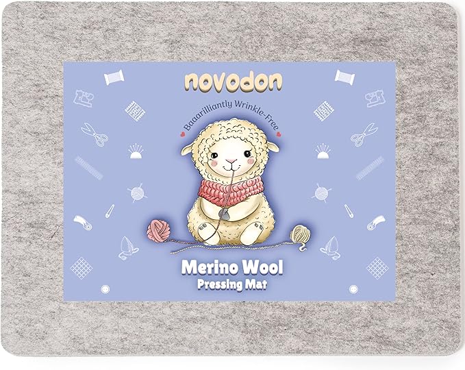 Novodon Merino Wool Pressing Mat for Quilting 17" x 13.5" 100% Merino Wool Pressing Mat for Quilting and Ironing