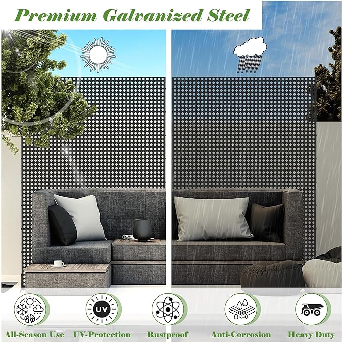 NicBex Room Divider 1 Panel Room Dividers with Rhombus Pattern Design Partition Room Dividers and Metal Privacy Screens Wall Divider for Outdoor, Room Separation,48.31" W x 15.75" D x 70.75" H, Black