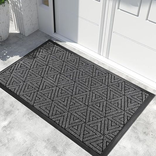 Yimobra Extra Large Door Mat 60x32, All-Weather Waterproof Non-Slip Welcome Matt Outdoor, Heavy Duty Non Slip Doormat for Entryway for Patio and Garage Indoor, Easy Clean, Mix Grey
