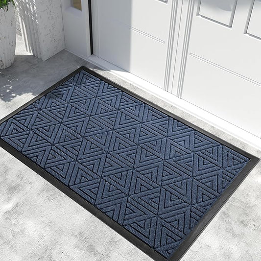Yimobra Extra Large Door Mat 60x32, All-Weather Waterproof Non-Slip Welcome Matt Outdoor, Heavy Duty Non Slip Doormat for Entryway for Patio and Garage Indoor, Easy Clean, Blue