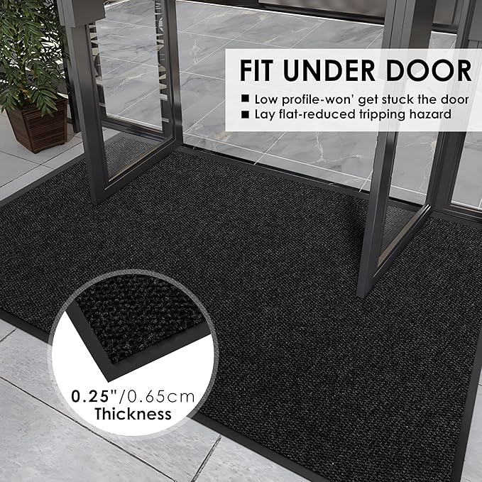 3′ x 41′ Front Door Mat Indoor Outdoor Entrance, Commercial Floor Mat Heavy Duty Dirt Trapper Entryway Doormat, Custom Size Non Slip Rubber Backing Welcome mat, Door Mat for High Traffic Area