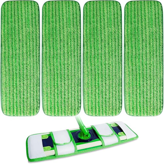 KEEPOW XL Wet Pads Refills for Swiffer XL, Wet Mopping Cloths for Swiffer XL Mop, Reusable Microfiber Mop Pads for Hardwood Floor, 4 Pack