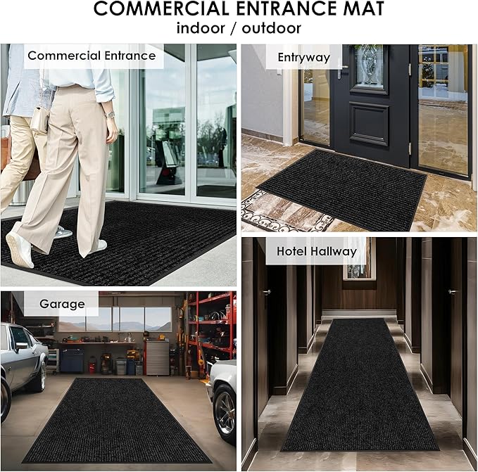 3′ x 37′ Front Door Mat Indoor Outdoor Entrance, Commercial Floor Mat Heavy Duty Dirt Trapper Entryway Doormat, Custom Size Non Slip Rubber Backing Welcome mat, Door Mat for High Traffic Area