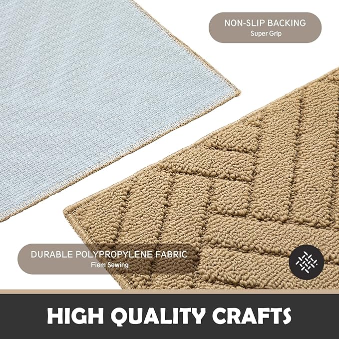 Door Mat Indoor Doormat, Entryway Rug Door Mats Non-Slip Rubber Backing, Low-Profile Entrance Rugs, Absorbent Resist Dirt Doormats Inside Floor Door mat for Entryway,24" x36 Brown
