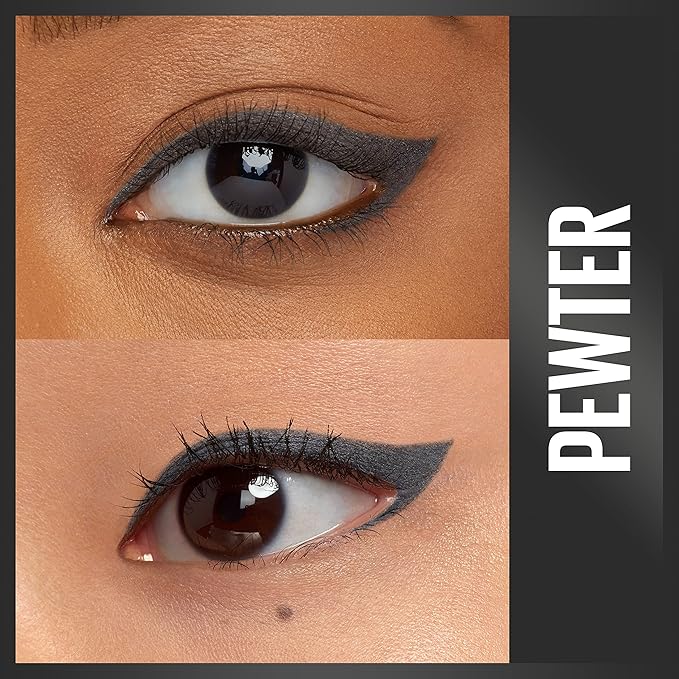 Maybelline Unstoppable Waterproof Mechanical Grey Eyeliner Pencil, Easy to Apply, Smooth Glide, Up to 24 Hour Wear, Pewter, Pack of 2