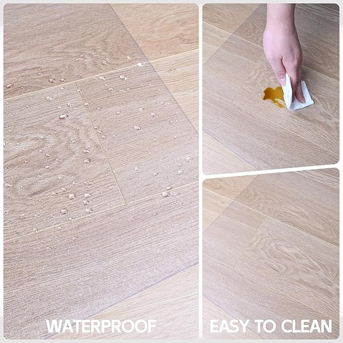 Crystal Clear Chair Mat for Hardwood Floor, 48” x 36” Office Chair Mat for Hard Floors, 1/8” Thick Office Mat for Rolling Chairs