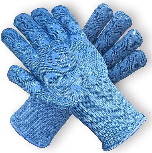 Grill Armor Oven Gloves 932°F Extreme Heat & Cut Resistant Oven Mitts with Fingers for BBQ, Cooking, Grilling, Baking – Accessory for Smoker, Cast Iron, Fire Pit, Camping, Fireplace, Griddle & More