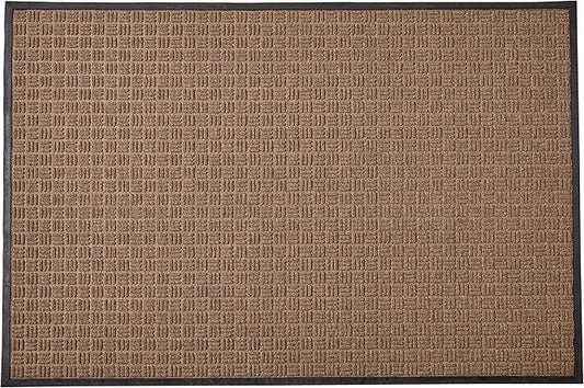 Kempf Water Retainer Entrance Mat, Indoor Outdoor Rubber Rug, Moisture Trapping, Absorbent Mat (4' X 6', Brown)